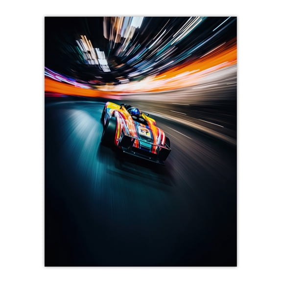 F1 Fisheye Lens Speed Blur Photo Artwork Motorsport Unframed Wall Art Print Poster Home Decor Premium