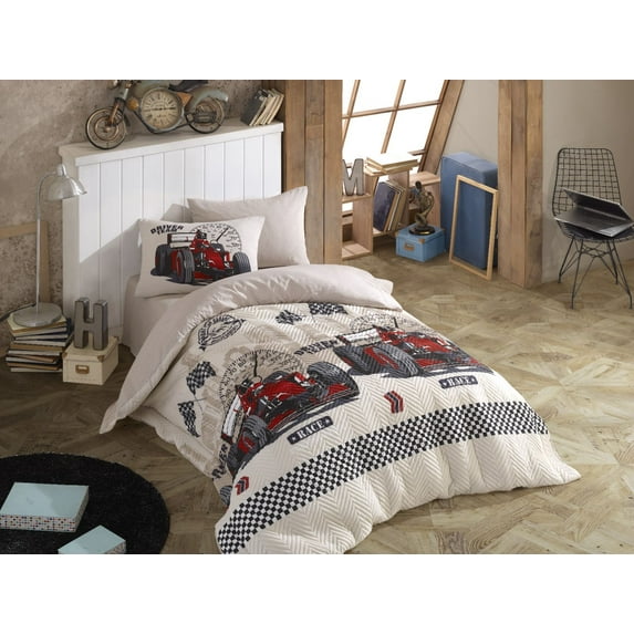F1 RACER Bedding for Boys, Racing Car Duvet Cover for Teens and Adults, Bed Covers, Car Theme Bedroom Decor