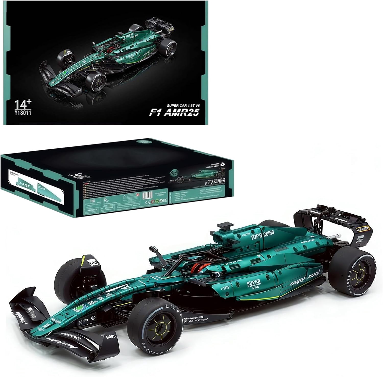 F1 Race Car Model Kit, Building Set for Adults, Ages 14+, AMR25 F1 Car with Realistic Features, 1:8 Scale Collectible Set for Display, 2026 Version, Gift Idea for F1 Fans (1960PCS, A-Y18011)