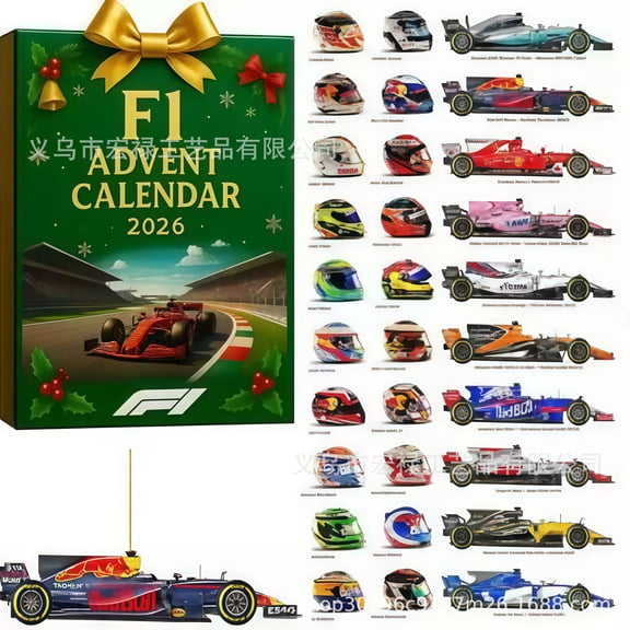 F1 Racing Car Christmas Advent Calendar 2026, 24Pcs Countdown Gift ,Christmas Hanging Decorations for Christmas Tree, Holiday Gift