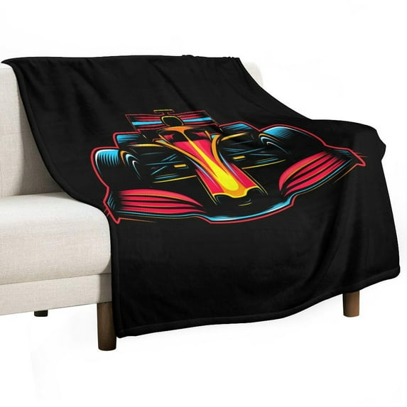 F1 Racing Car Super Soft Blanket Christmas Throw Blanket Flannel Microfiber Blankets for Couch Bed Sofa Fluffy and Warm 50"x60"
