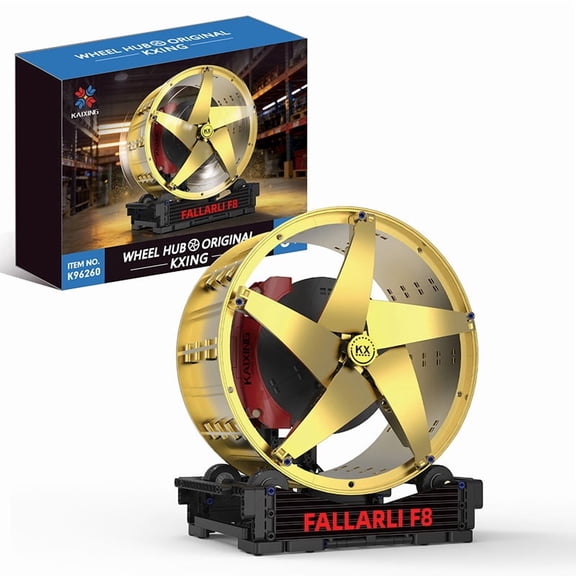 F1 Racing Wheel Hub Building Block Set, 1:1 Metal Color Brake Caliper & Disk Model, 8+ Years Auto Mechanic STEM Toys, Gift for Boys Adults