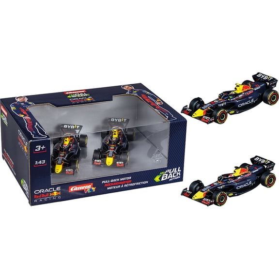 F1 Red Bull Double Action Verstappen & Perez Pull & Speed 1:43 Scale
