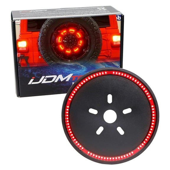 F1 Style Strobe/Flash Behind Spare Tire Mount Super Red 85-Diode LED Third Brake Light Kit For Jeep Wrangler JK TJ LJ YJ CJ