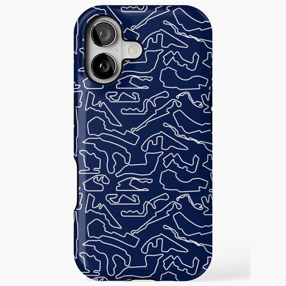 F1 Tracks 2025 Dark Blue iPhone Case 11 through 17 Pro Max