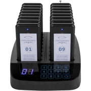 Wireless Pager System with 16 Pagers, Touch Keyboard for Restaurants, Hotels, Hospitals, and Churches - Vibration, Flashing, Buzzer Alerts