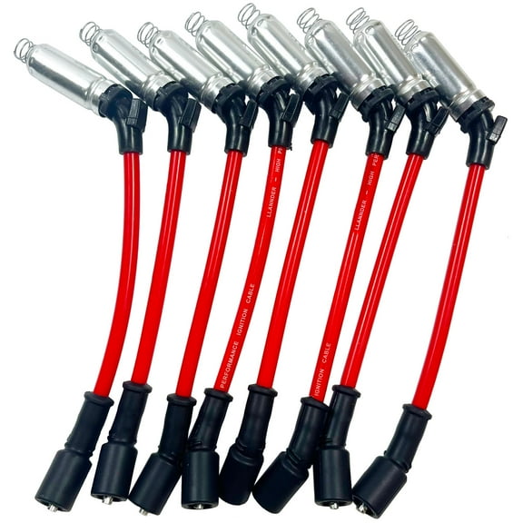 8pcs 10mm High Performance Spark Plug Ignition Wires Compatible with Chevrolet Chevy GMC Cadillac Buick Hummer V8 Engine 4.8L 5.3L 6.0L Replaces 48322R