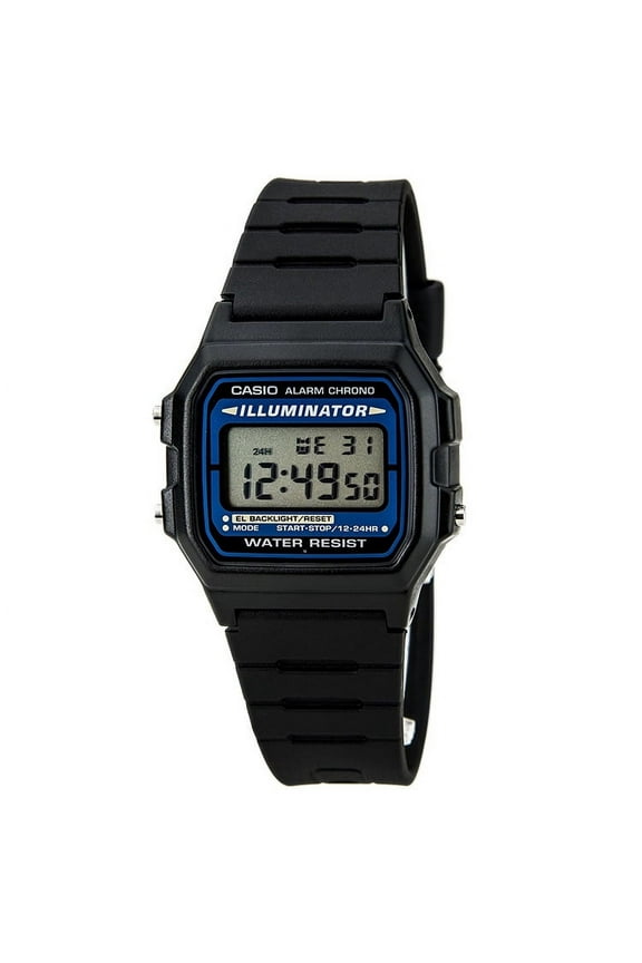 F105W-1A Men's Black Casual Classic Alarm Chrono Illuminator Digital Watch