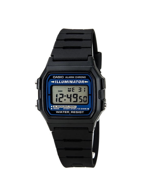 F105W-1A Men's Black Casual Classic Alarm Chrono Illuminator Digital Watch