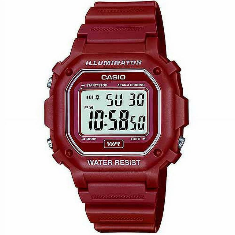 F108WH 4A Men s Casual Classic Red Resin Digital Dial Alarm Chrono Watch Walmart