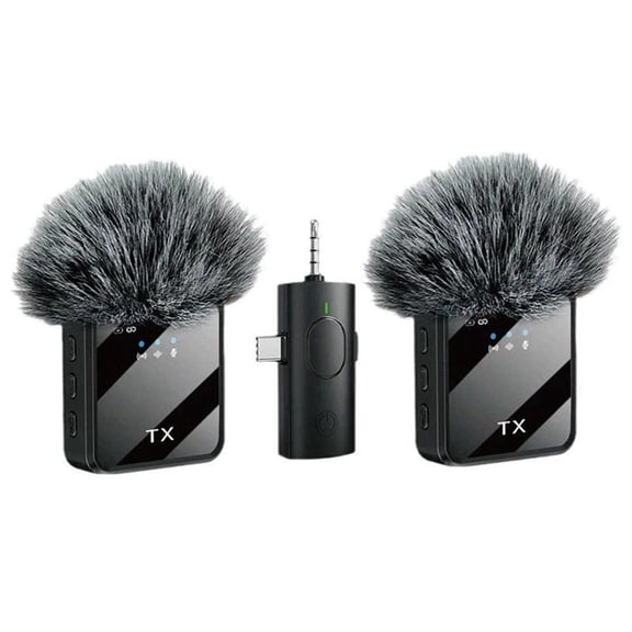 F11 3 in 1 Wireless Lavalier Microphone for iPhone/Android/Camera,65ft Transmission, Noise Reduction Lapel Mic for Record Interview, Vlogs, YouTube, Tiktok