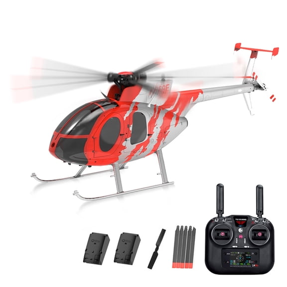 F119S MD500 Little Bird Smart GPS RC Helicopter with LED Lights, 1/16 Scale 2.4G 9CH Single-Rotor Brushless RC Helicopter with Optical Flow, Altitude Hold, One-Key Takeoff/Landing - RTF