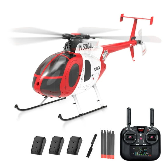 F119S MD500 Little Bird Smart GPS RC Helicopter with LED Lights, 1/16 Scale 2.4G 9CH Single-Rotor Brushless RC Helicopter with Optical Flow, Altitude Hold, One-Key Takeoff/Landing - RTF