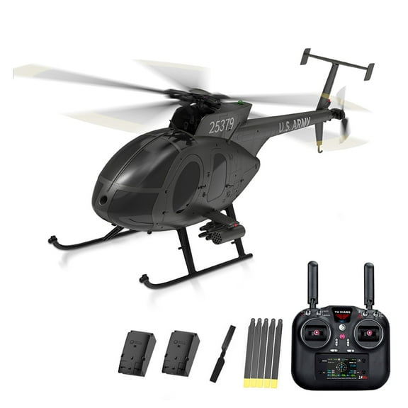 F119S MD500 Little Bird Smart GPS RC Helicopter with LED Lights, 1/16 Scale 2.4G 9CH Single-Rotor Brushless RC Helicopter with Optical Flow, Altitude Hold, One-Key Takeoff/Landing for Advanced Pilots