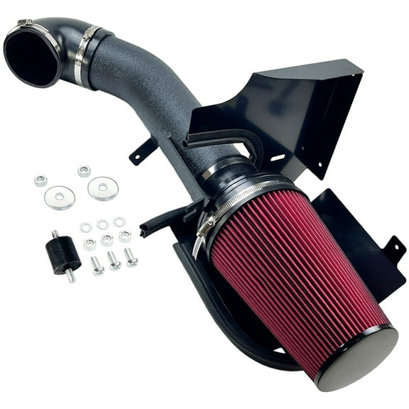4" Cold Air Intake System + Heat Shield For 99-06 GMC/Chevy V8 4.8L/5.3L/6.0L / Silverado 1500/2500/3500 (Red)