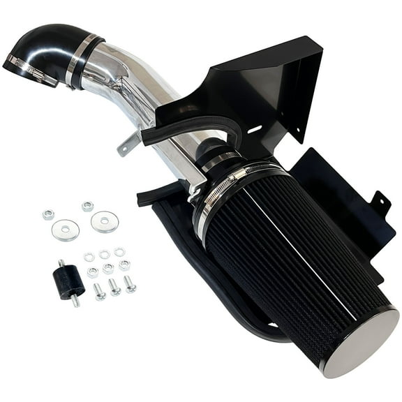 4" Cold Air Intake System + Heat Shield For 99-06 GMC/Chevy V8 4.8L/5.3L/6.0L / Silverado 1500/2500/3500 (Black)
