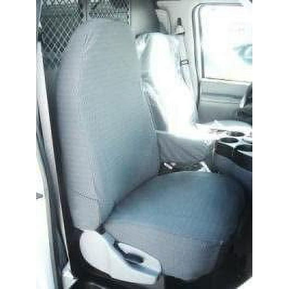 F130 1993-2007 E-Series Van Front Bucket Seats without Armrests in Gray Twill