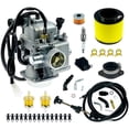 thumbnail image 1 of Carburetor Kit TRX350 Fits for Honda Rancher 350 2000-2006 TRX350TM TRX350TE TRX350ES TRX350FE TRX350FM Fourtrax 300 TRX450 Foreman 4 Stroke ATV with Oil Air Filter Choke Cable (Male Plug), 1 of 7