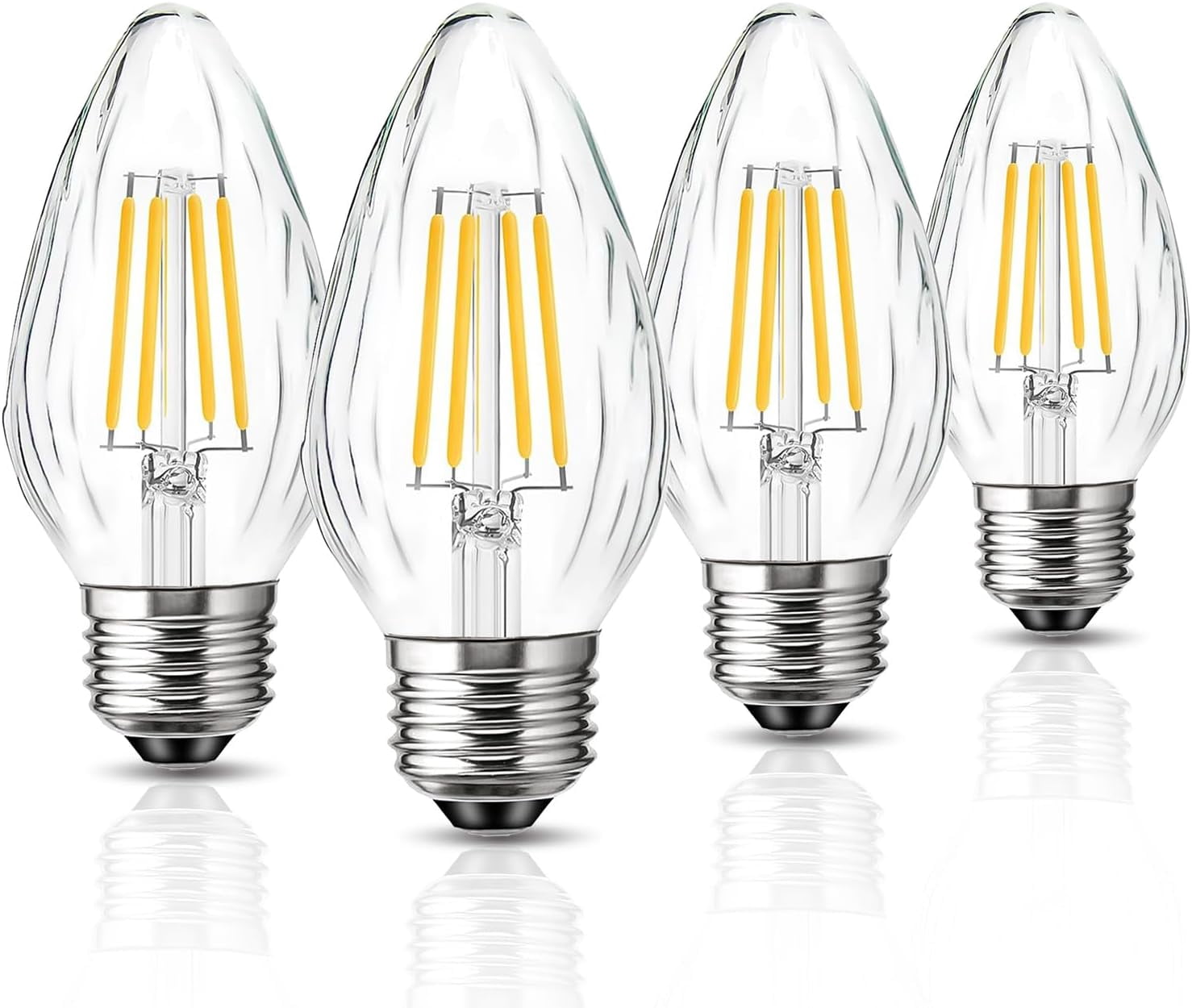 F15 6W E26 LED Bulb, Equivalent 60 Watt LED Light Bulb Soft White 2700K ...