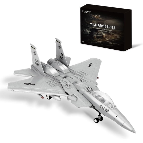 F15 Fighter Military Airplane Building Set, 223 PCS Compatible Construction Block Jet Model, Premium Gift for Military Aviation Enthusiasts