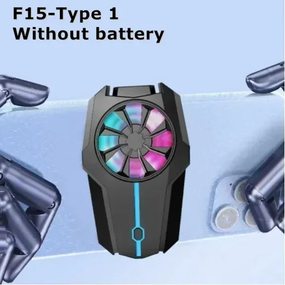 F15 Mobile Phone Cooling Fan Radiator Air-cooled Back Clip Game Cooler for IOS Android PUBG Gaming Accessories Cool Heat Sink