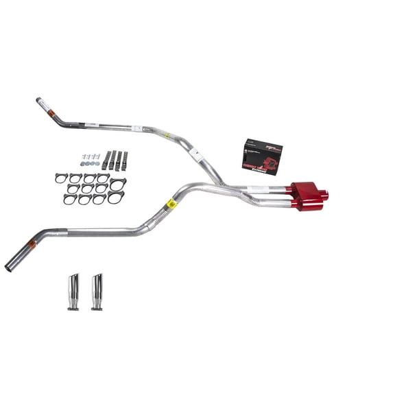 F150 05-06 dual exhaust 2.5 pipe Cherry Bomb Extreme RC Tip Corner exit