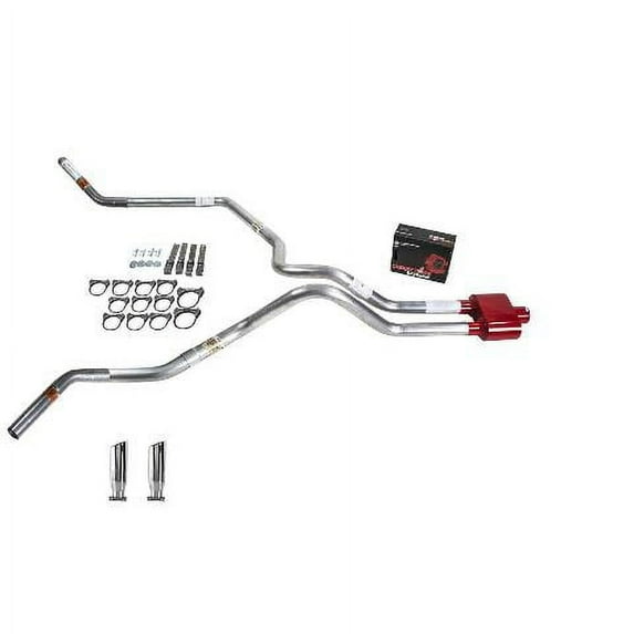 F150 95-97 dual exhaust 2.5 MA pipe Cherry Bomb Extreme RC Tip Corner exit
