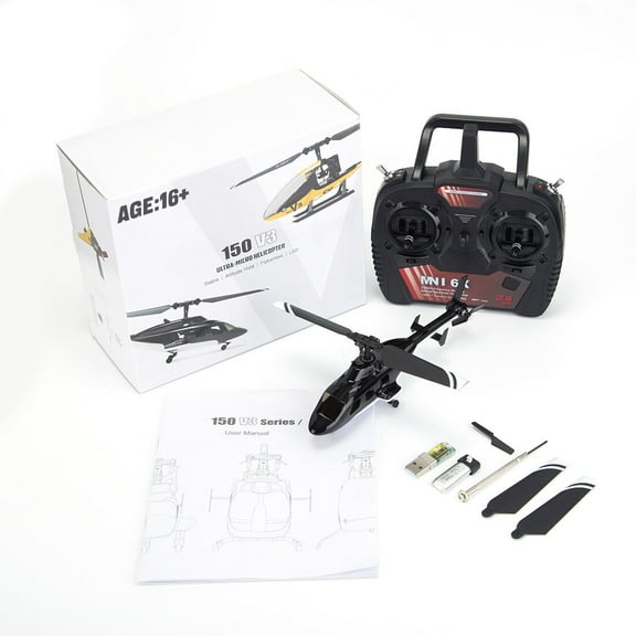 F150BL V3 Airwolf RC Helicopter, 2.4G 5CH Remote Control Helicopter with 6-Axis Gyro and LED Lights, Military RC Aircraft for Beginners (RTF Version)