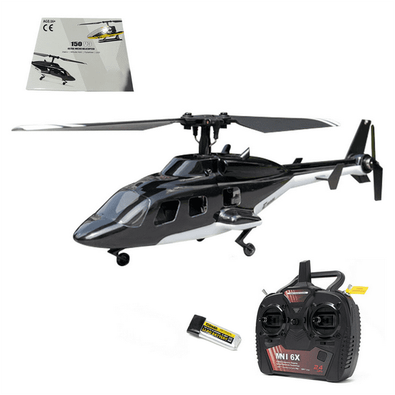F150BL V3 Little Air-Wolf RC Helicopter, 2.4G 5CH Single-Rotor Aileron-Free with LED Tail Light, Remote Control Helicopters for Adult Hobbyists, RTF