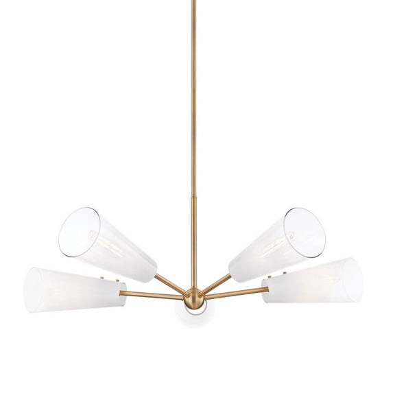 F1645-PBR-Troy Lighting-Camarillo - 5 Light Chandelier-14.5 Inches Tall and 45 Inches Wide