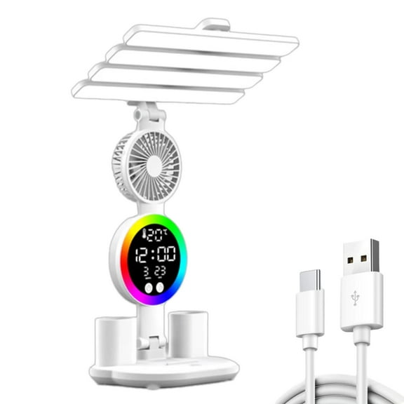 F2 LED Desk Lamp With 4 Adjustable Light Reading Lamp Lighting with Fan