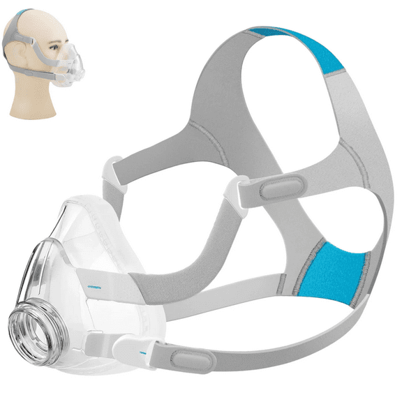 F20 Replacement CPAP Masks Accessories Set, Includes Headgear, Frame, Clips and Cushion(M)(No Elbow)