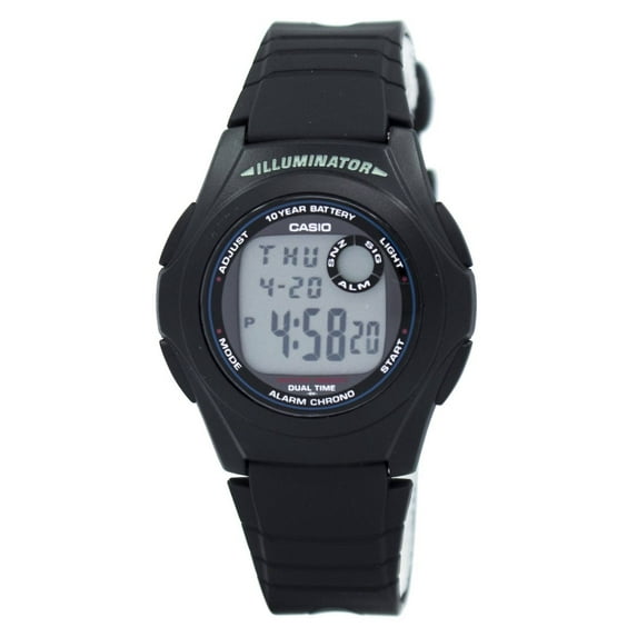 F200W-1A Men's Illuminator LCD Digital Sports Watch w/ 10 Year Battery