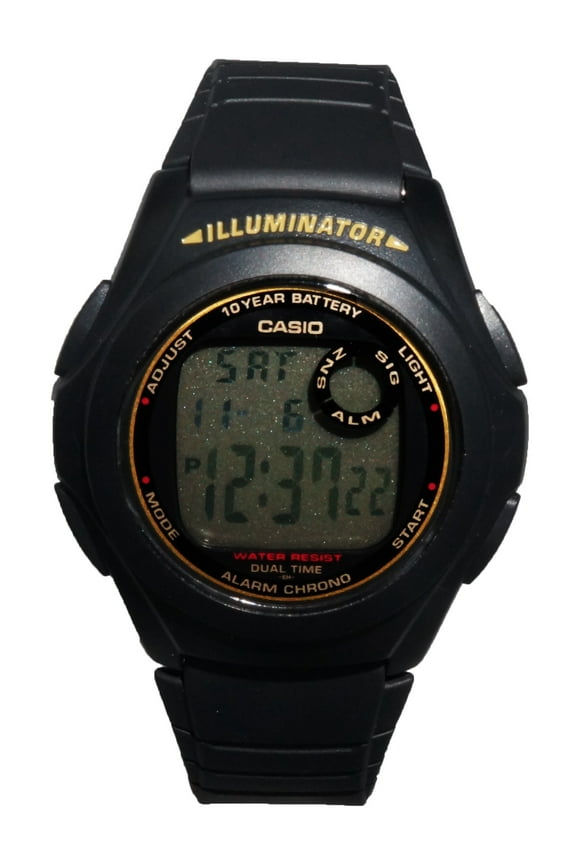 F200W-9A Men's Illuminator Digital Sports Watch w/ Black Resin Band