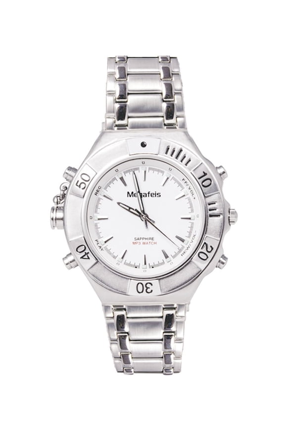 F21 8GB Smart Digital Recording Watch (Silver) / Splash Proof/ Audio Recorder/ MP3 Player/Original Quartz Movement/ Business/ Portable Recorder/ Dictaphone