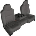 thumbnail image 1 of F213 1993-1998 Ford F150-F550 Regular, Xcab and Crew Cab Front 40/20/40 Split Seat Exact Seat Covers in Dark Gray Leatherette, 1 of 3