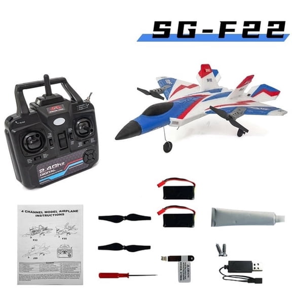 F22 RC Foam Plane 4 Channels 6G Auto Stabilization with 4K Camera Stunt Remote Control Airplanes Aircraft Toys for Children