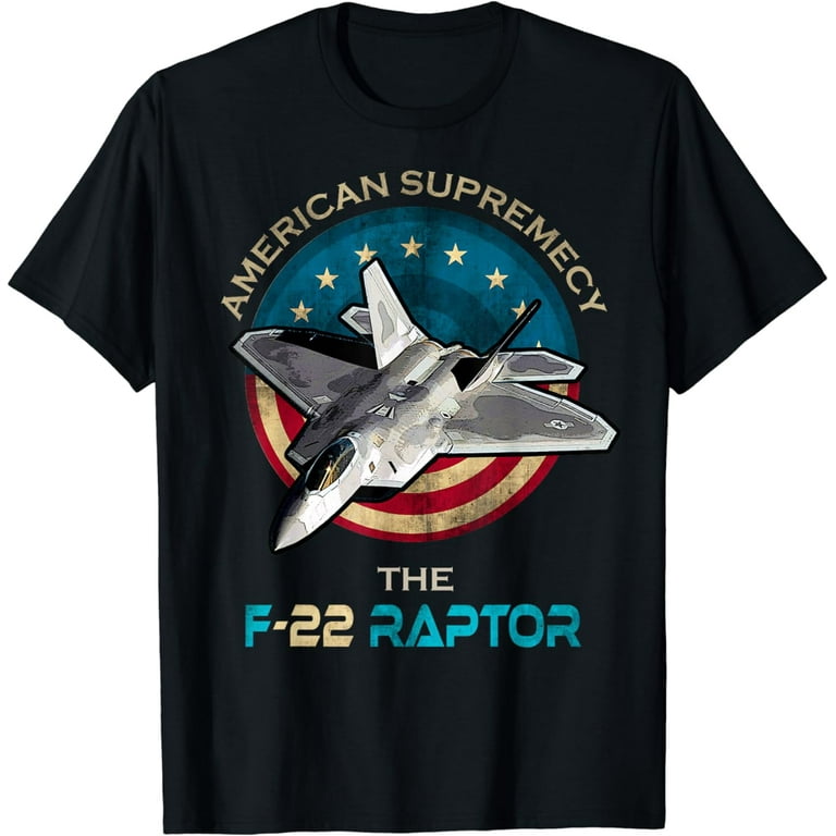 F22 Raptor Stealth Fighter Plane T-Shirt Gift Usa Flag