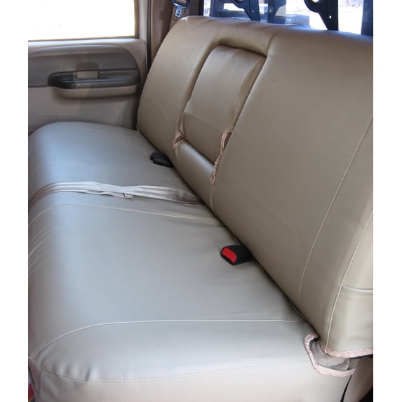 F228 1999-2009 Ford F250-F550 Rear Bench Seat with Integrated Armrests and Drink Tray Gray Endura