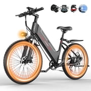 F26-1500W Off-Road Electric Bike, 26 Tire 55 Miles Electric Bike ,48V 10.5 Internal Battery Removable, Top Speed 30MPH, Electric Mountain Bike Beach Bike, Professional 7 Speed  UL2849