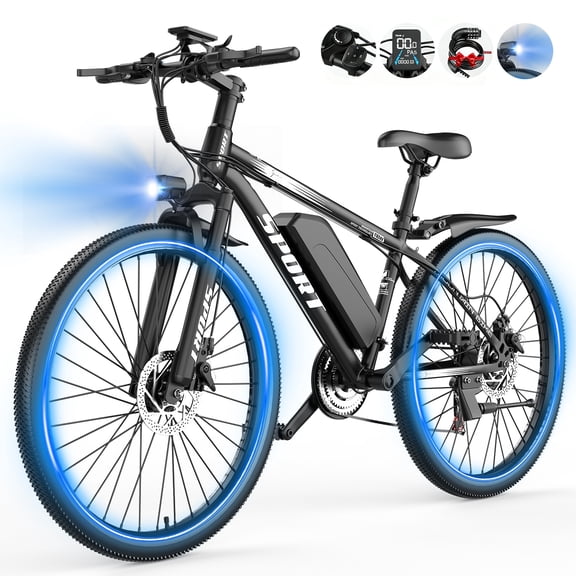 F26-1500W Off-Road Electric Bike, 26" Tire 55 Miles Electric Bike ,48V 10.5 Internal Battery (Removable), Top Speed 30MPH, Electric Mountain Bike Beach Bike, Professional 7 Speed UL2849