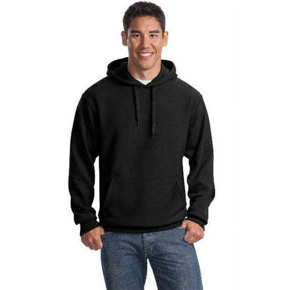 F281 Mens Super Heavyweight Pullover Hooded Sweatshirt, Black - Medium