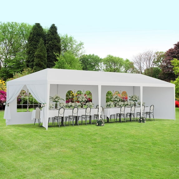 Segawe 10x30 Waterproof Wedding Tent, Outdoor Canopy Tent for Weddings, BBQ Events, Parties - Large Space, Rust-Resistant Steel Frame, Removable Sidewalls