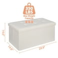 thumbnail image 1 of Segawe 30-in Folding Storage Ottoman Bench Faux Leather Footrest Bed Bench, White, 1 of 8