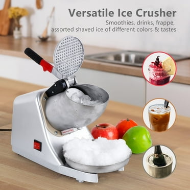 F2C Electric Ice Shaver Machine Stainless Steel Electric Ice Crusher Snow Cone Maker 143lbs/HR Silver