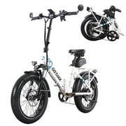 GOTRAX F2V2 Folding Electric Bike for Adults, 500W , Shimano 7-Speed, 20 mph, 50 Mile Range, 20"x3" Tires, 300 lb Max Load