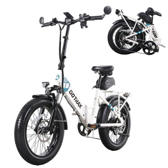 GOTRAX F2V2 Folding Electric Bike for Adults, 500W , Shimano 7-Speed, 20 mph, 50 Mile Range, 20"x3" Tires, 300 lb Max Load