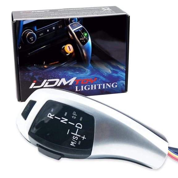 F30 Style Matte Silver Finish LED Illuminated Shift Knob Gear Selector Upgrade For BMW 1995-2003 E39 5 Series & 1999-2006 E53 X5