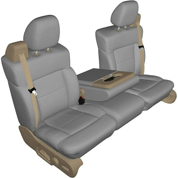 F369 2004-2008 Ford F150 XLT Super Cab Front 40/20/40 Split Seat with Adjustable Headrests in Gray Endura