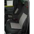 thumbnail image 1 of F396 2004-2005 Ford Ranger Front 60/40 Split Seat with Molded Headrests and Opening Console in Two Tone in Black Twill and Gray Velour, 1 of 2